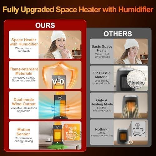 Stay Cozy with Our 3-in-1 Space Heater & Humidifier Combo!
