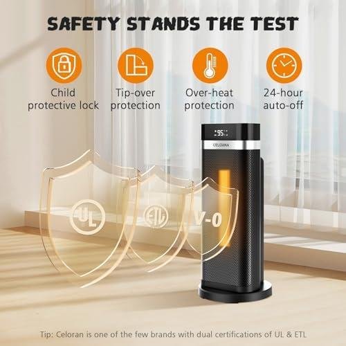 Stay Cozy Together: Our Portable 1500W Space Heater with Remote!