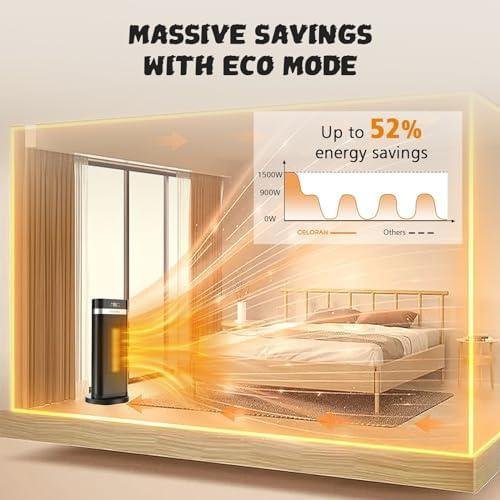 Stay Cozy Together: Our Portable 1500W Space Heater with Remote!