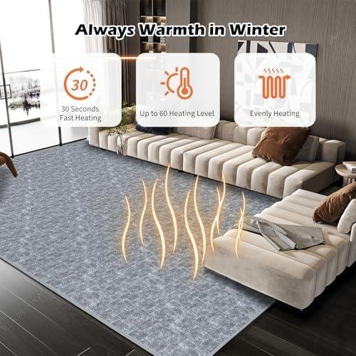 Stay Cozy Together: Our 120V Heated Rug with Easy Clean & Timer!