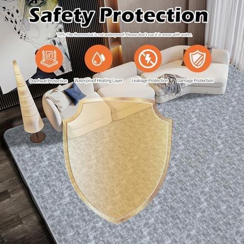 Stay Cozy Together: Our 120V Heated Rug with Easy Clean & Timer!