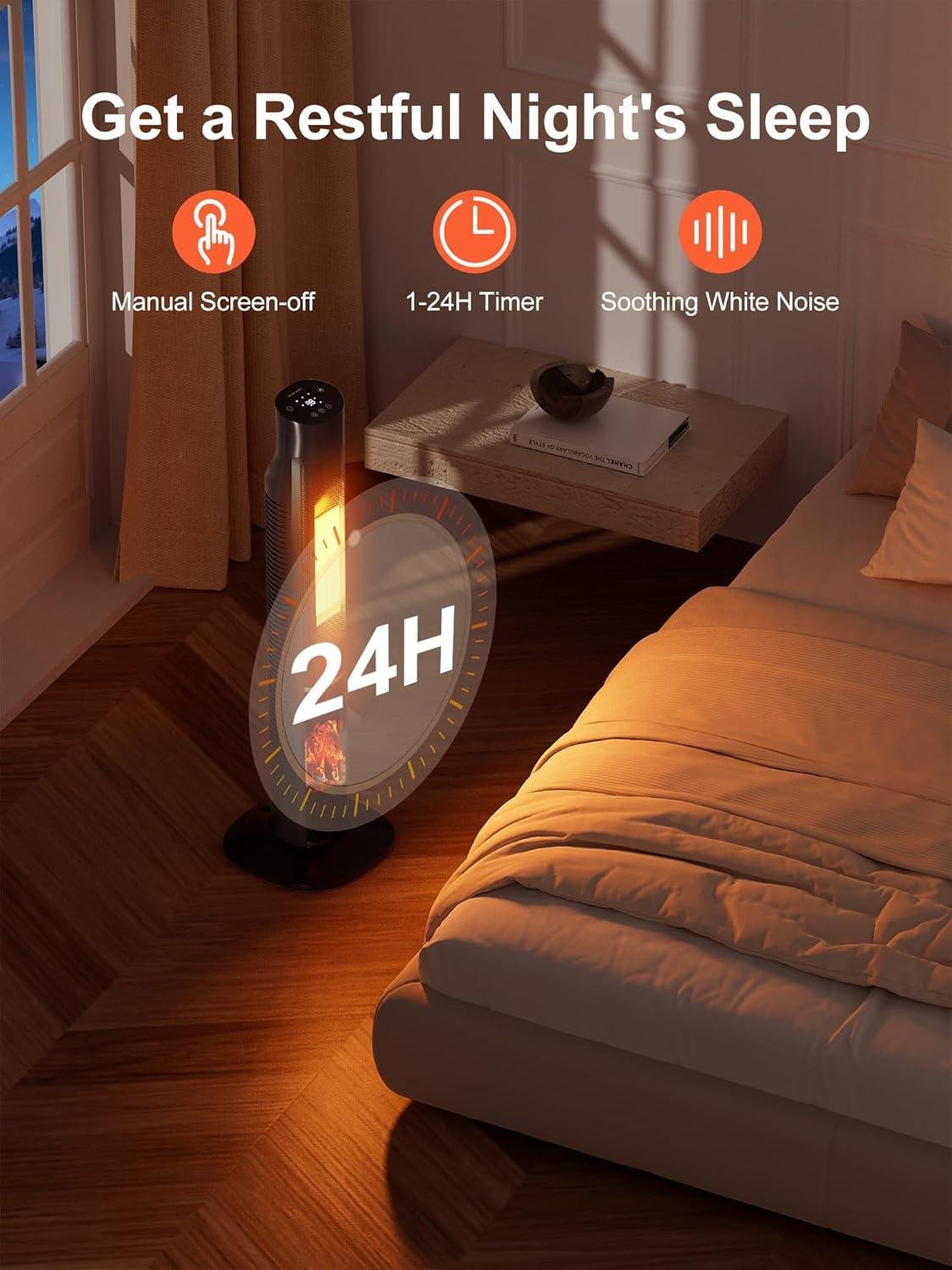 Stay Cozy together: Our 32” Space Heater with 3D Flames!