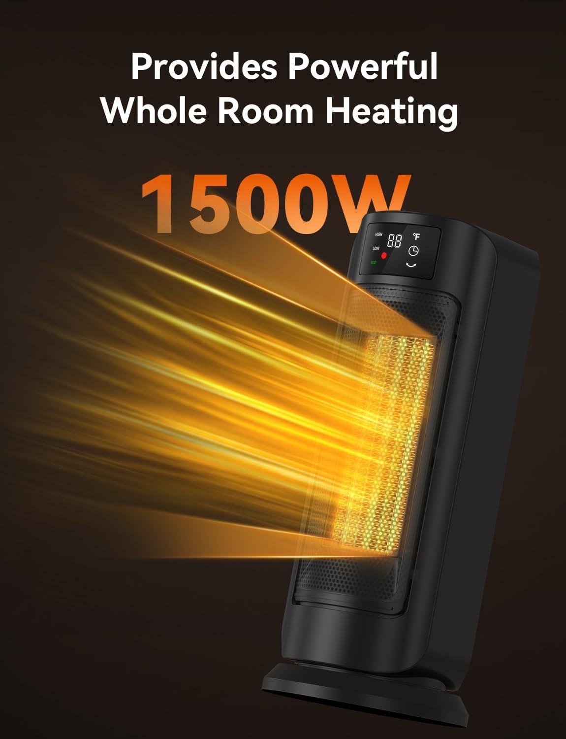 stay Cozy with Our 1500W Portable Space Heater: Safe, Smart, Stylish!