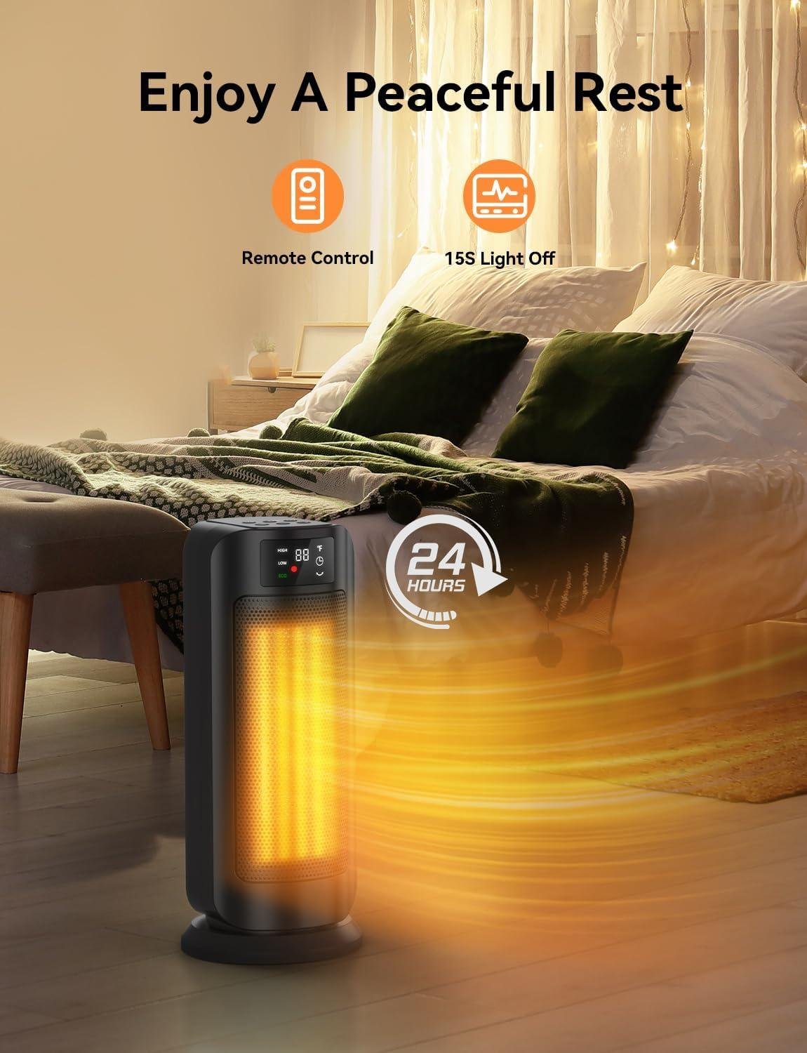 Stay Cozy with Our 1500W portable Space Heater: Safe, Smart, Stylish!