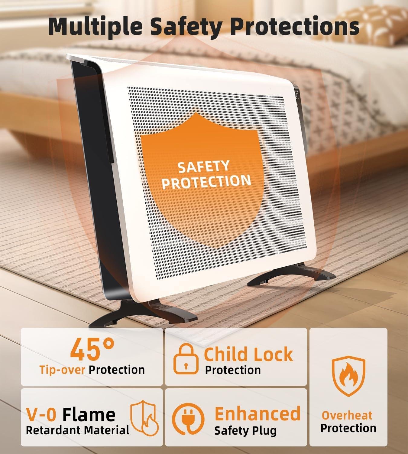 Cozy Up with Our 1500W Infrared Space Heater: Safe, Silent & Smart!