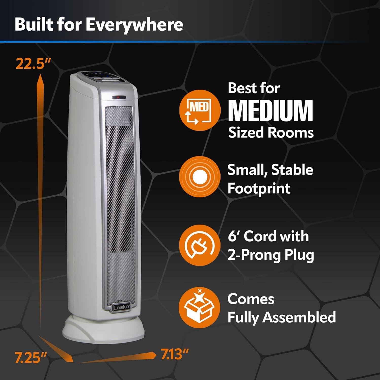 Stay Cozy with Our Lasko Oscillating Ceramic Tower Heater!
