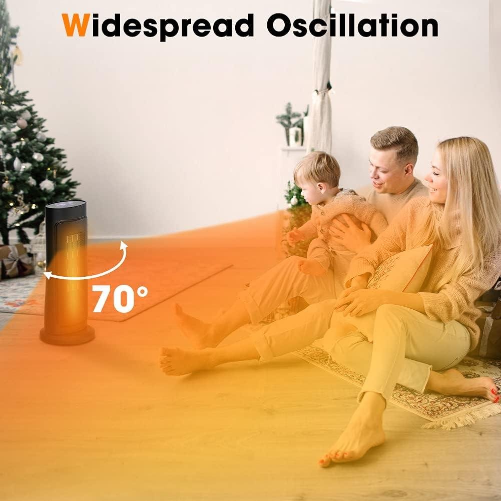 Stay Cozy Together: Our LifePlus 50° Oscillating Space Heater!