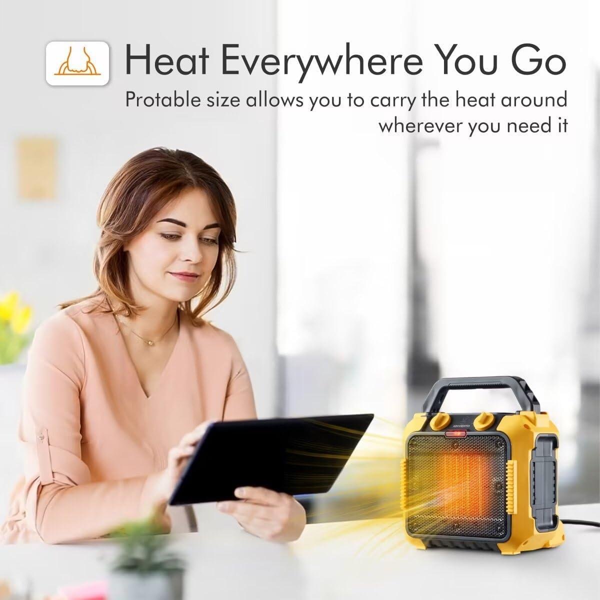 Stay Cozy Together: Our Portable Space Heater with Safety Features!