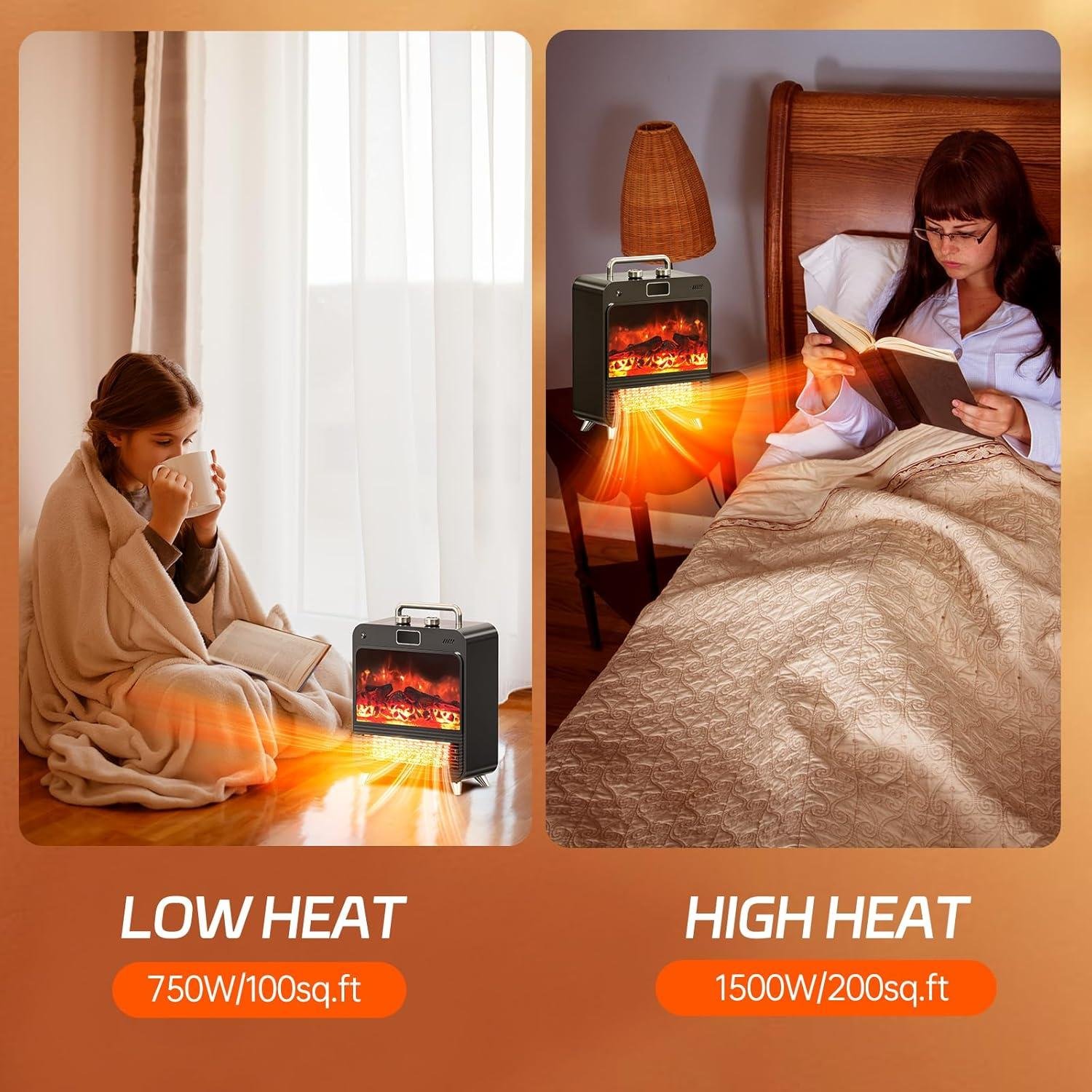 Feel Cozy with Our 3-IN-1 Electric Fireplace Heater – Realistic Flames & Quick Heat!