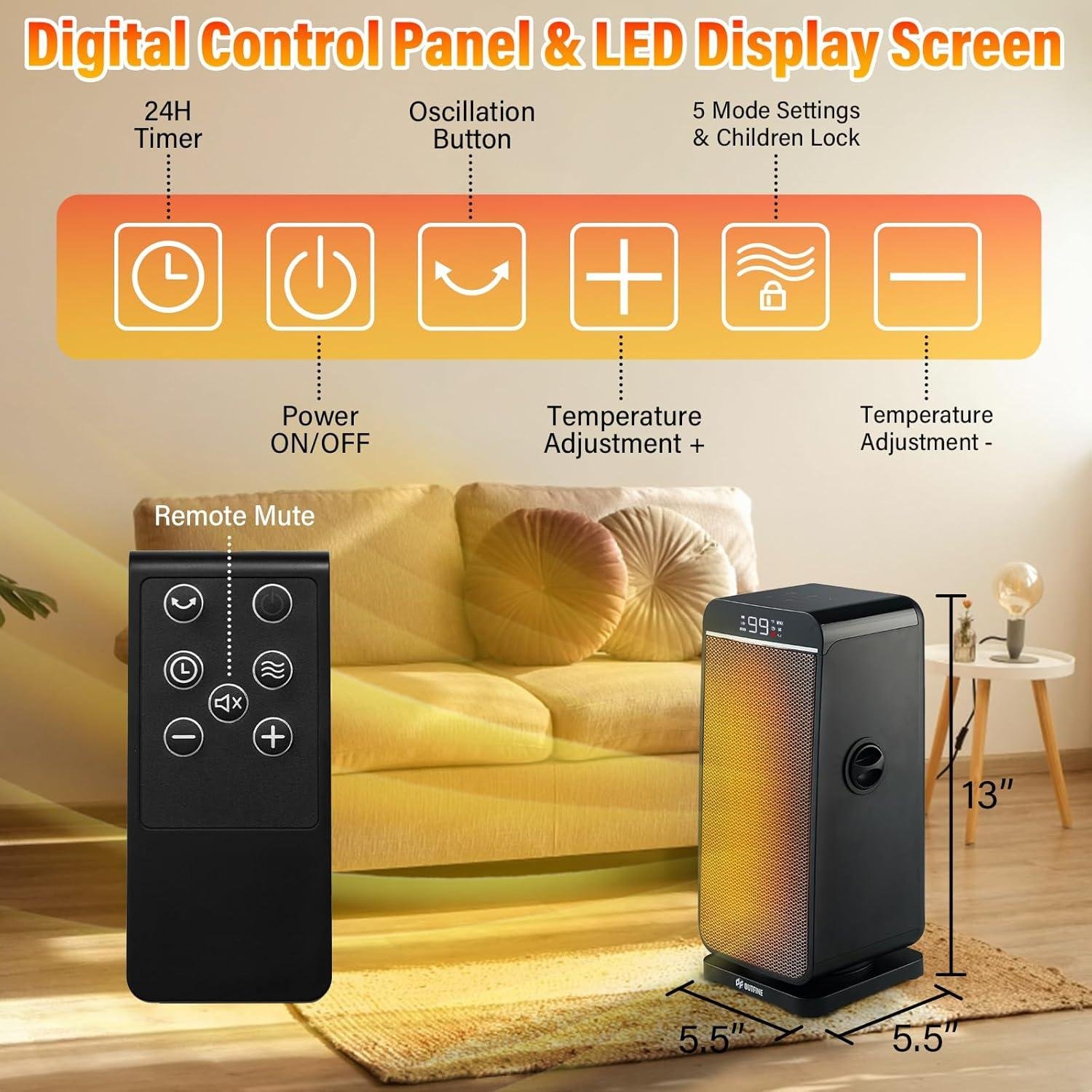 Stay cozy with OUTFINE: Our 1500W Portable Space Heater