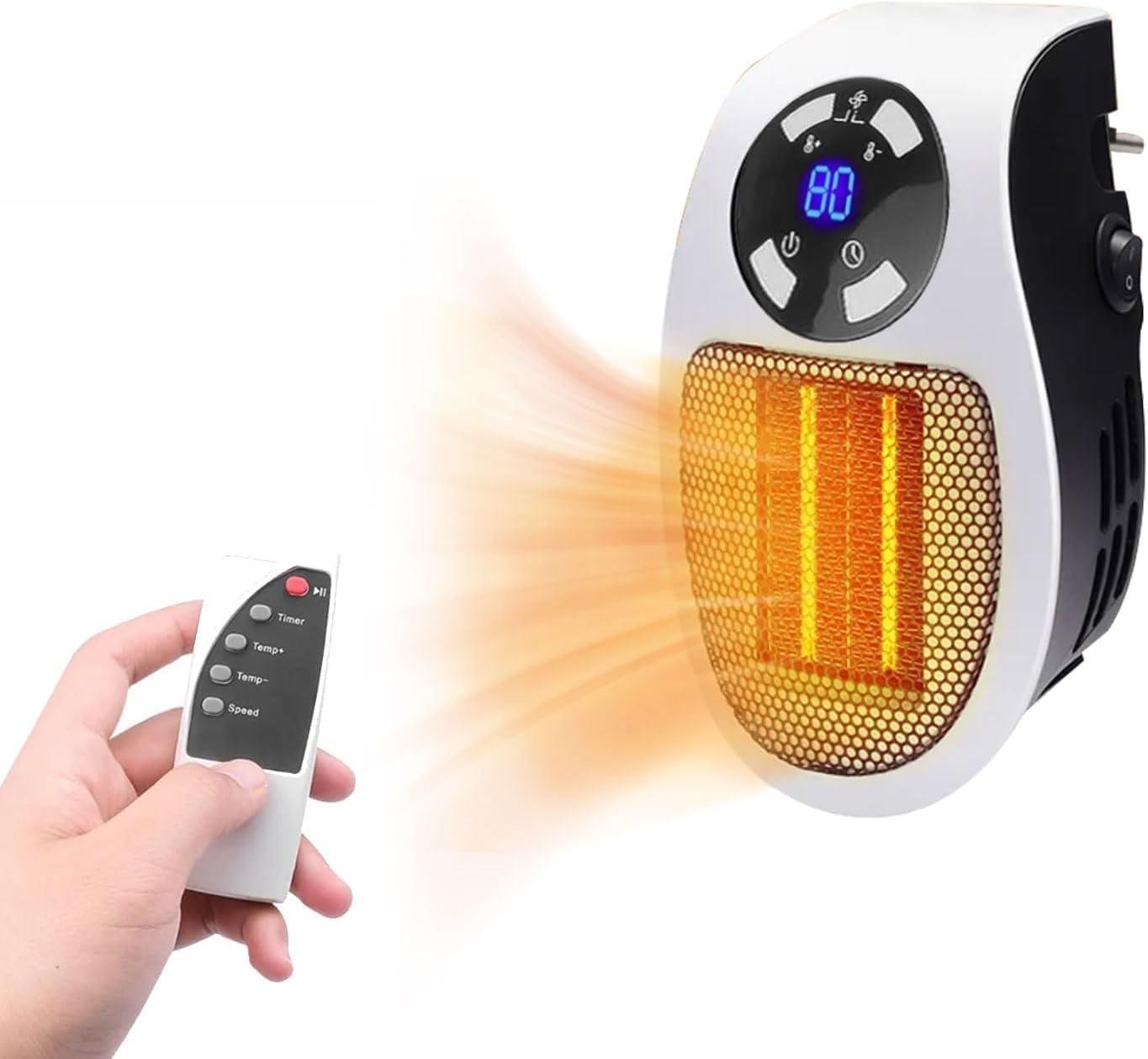 Stay Cozy Anywhere: Our Compact 500W Plug-In Heater!