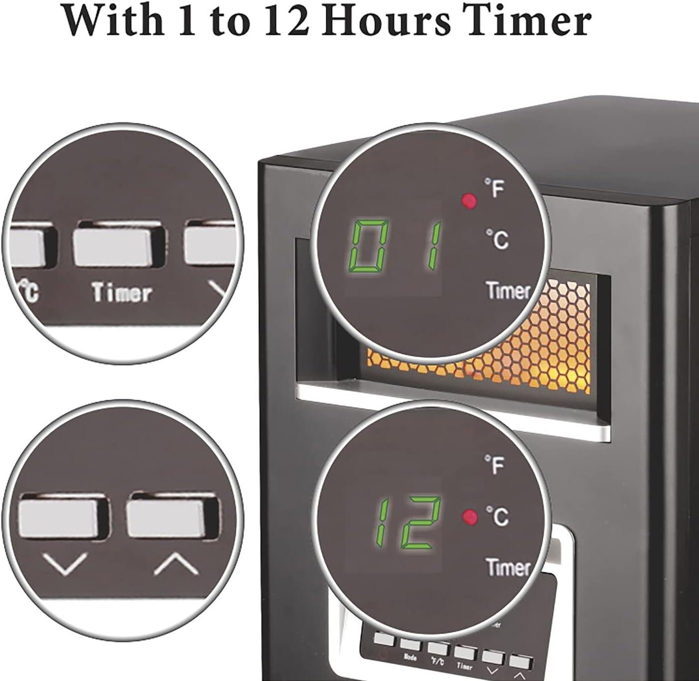 Stay Cozy with our Optimus Infrared Quartz Heater: Remote & LED!