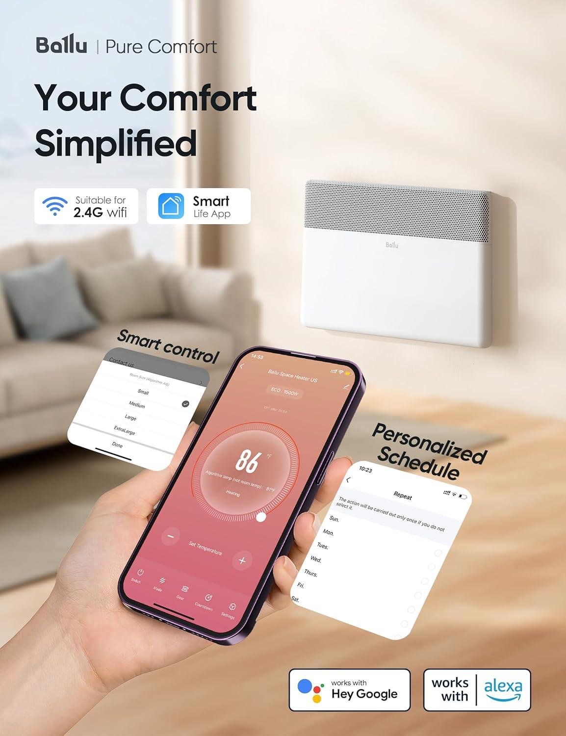 Stay Cozy with Us: Discover the Ballu 1500W Smart Space Heater!