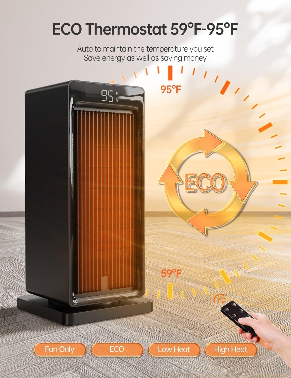 Stay Cozy with Our 1500W Space Heater: fast Heating & Safety First!