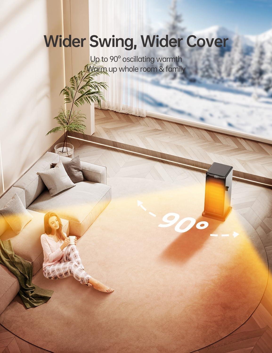 Stay Cozy with Our 1500W Space Heater: Fast Heating & Safety First!