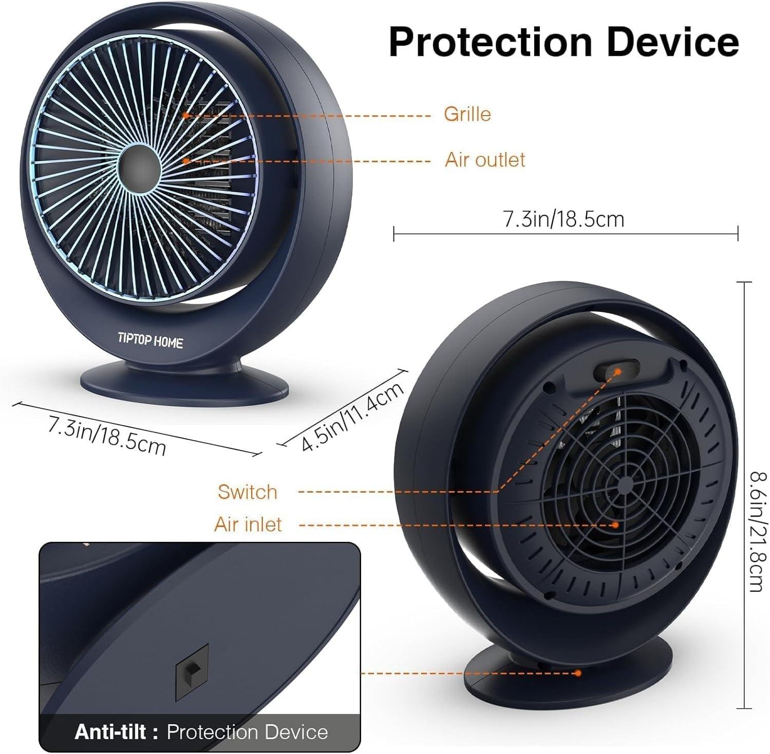 stay Cozy With Our 800W Space heater: Fast, Safe, Portable Warmth!