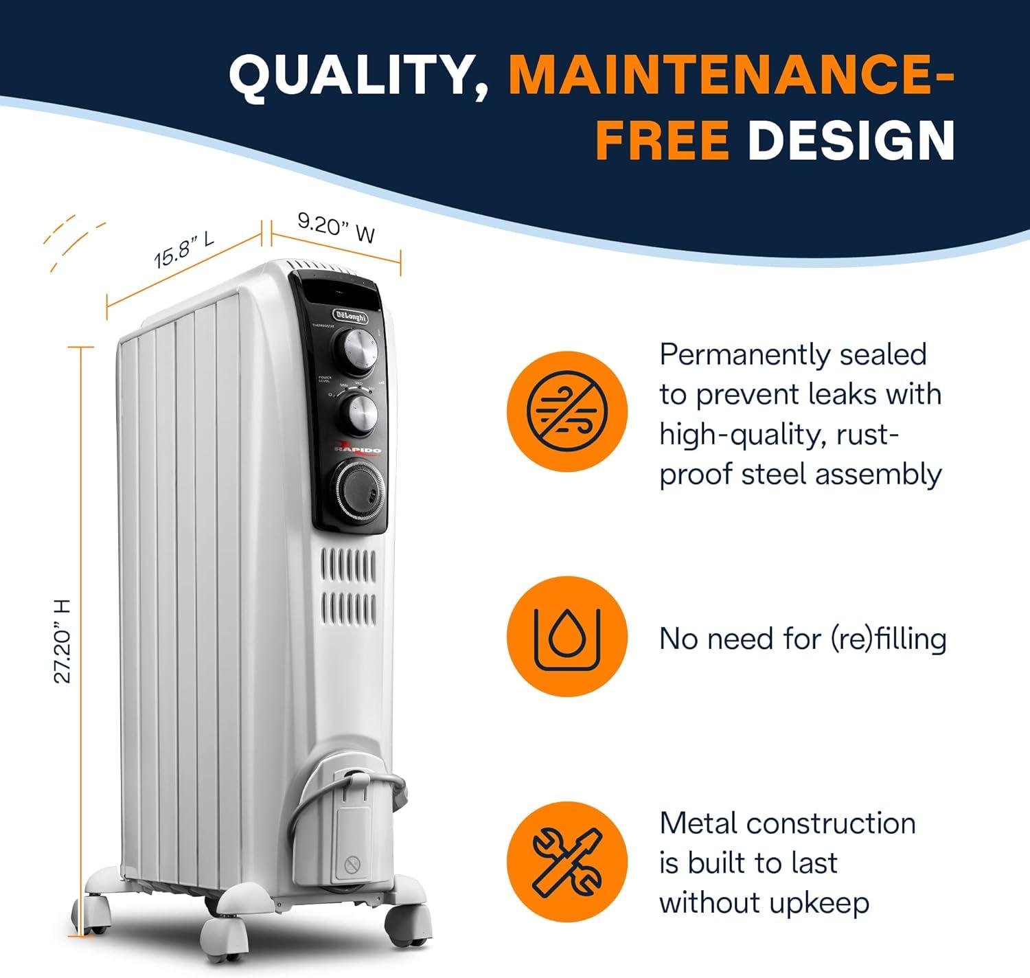 Stay cozy with Our 1,500W Portable Radiator Heater this Winter!