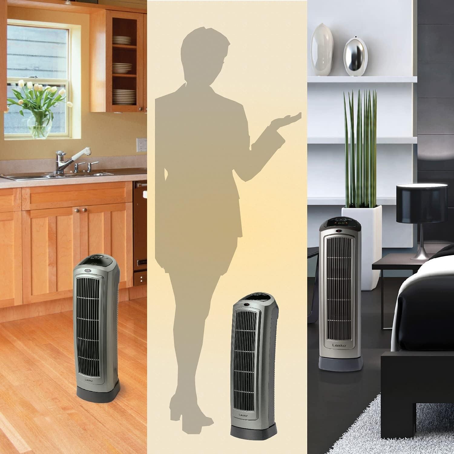 Stay Cozy Together: Our Lasko Ceramic Heater with Remote & Timer!