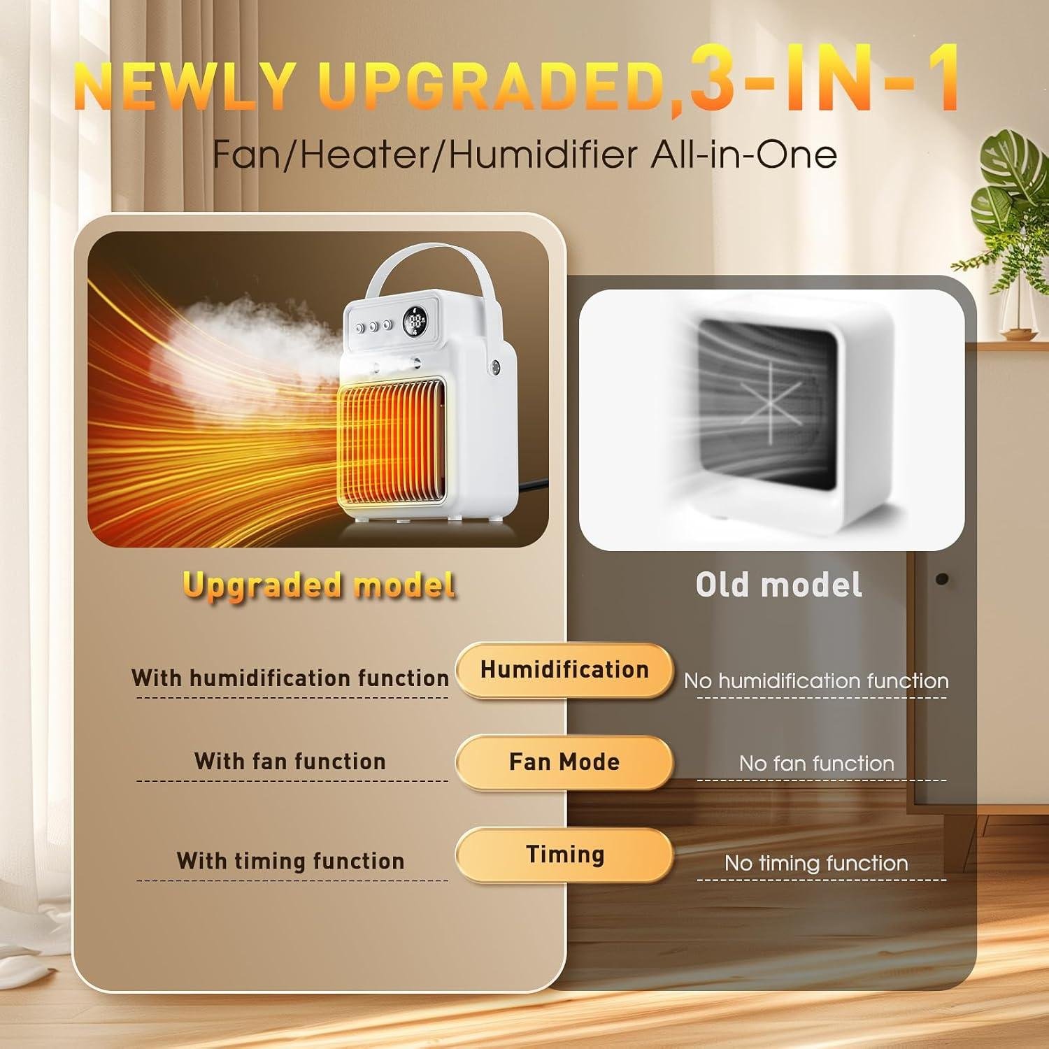 Stay Cozy This Winter: Our 3-in-1 Space Heater with Humidifier