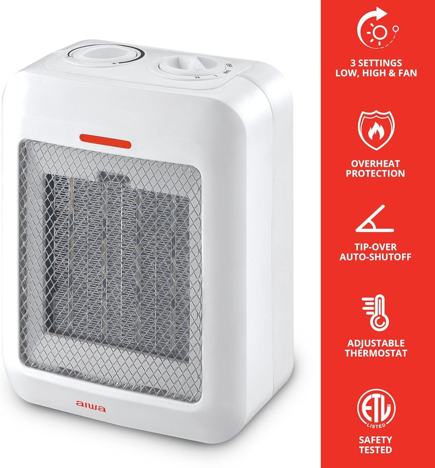 Stay Cozy Together: Our Aiwa Small Ceramic Heater with Safe Features