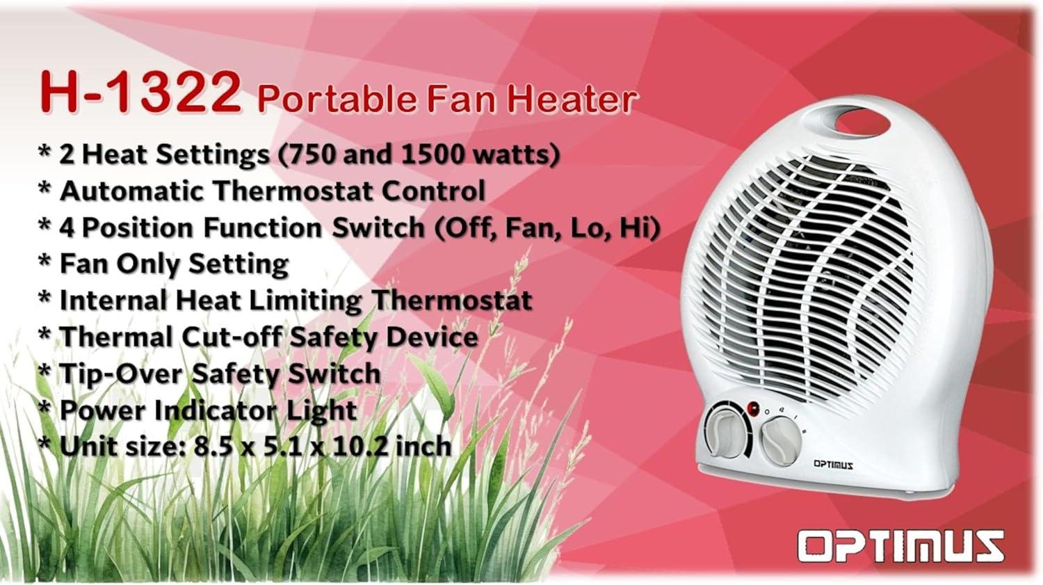 Stay Cozy with Our Optimus H-1322 Portable Heater: Safety Meets Comfort!