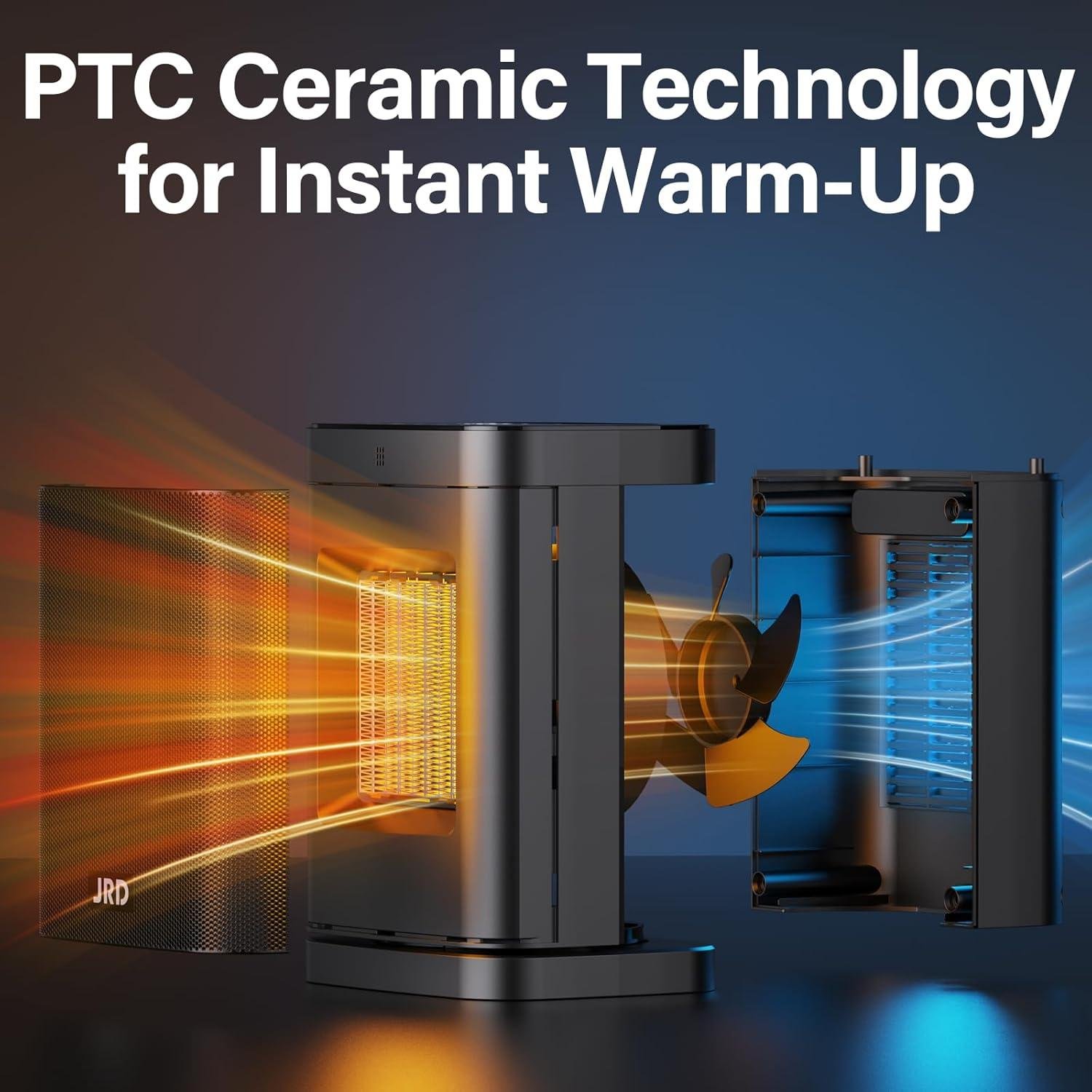 Stay Cozy with Our JRD Space heater: Remote, Timer & Safety!