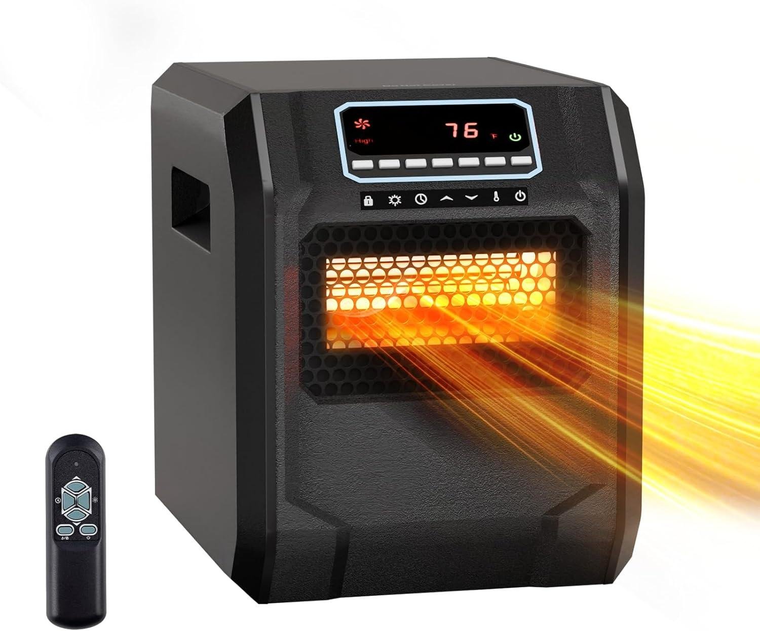 Stay cozy with ROVSUN's Smart Infrared Space Heater: Remote, Timer & Safety Features!