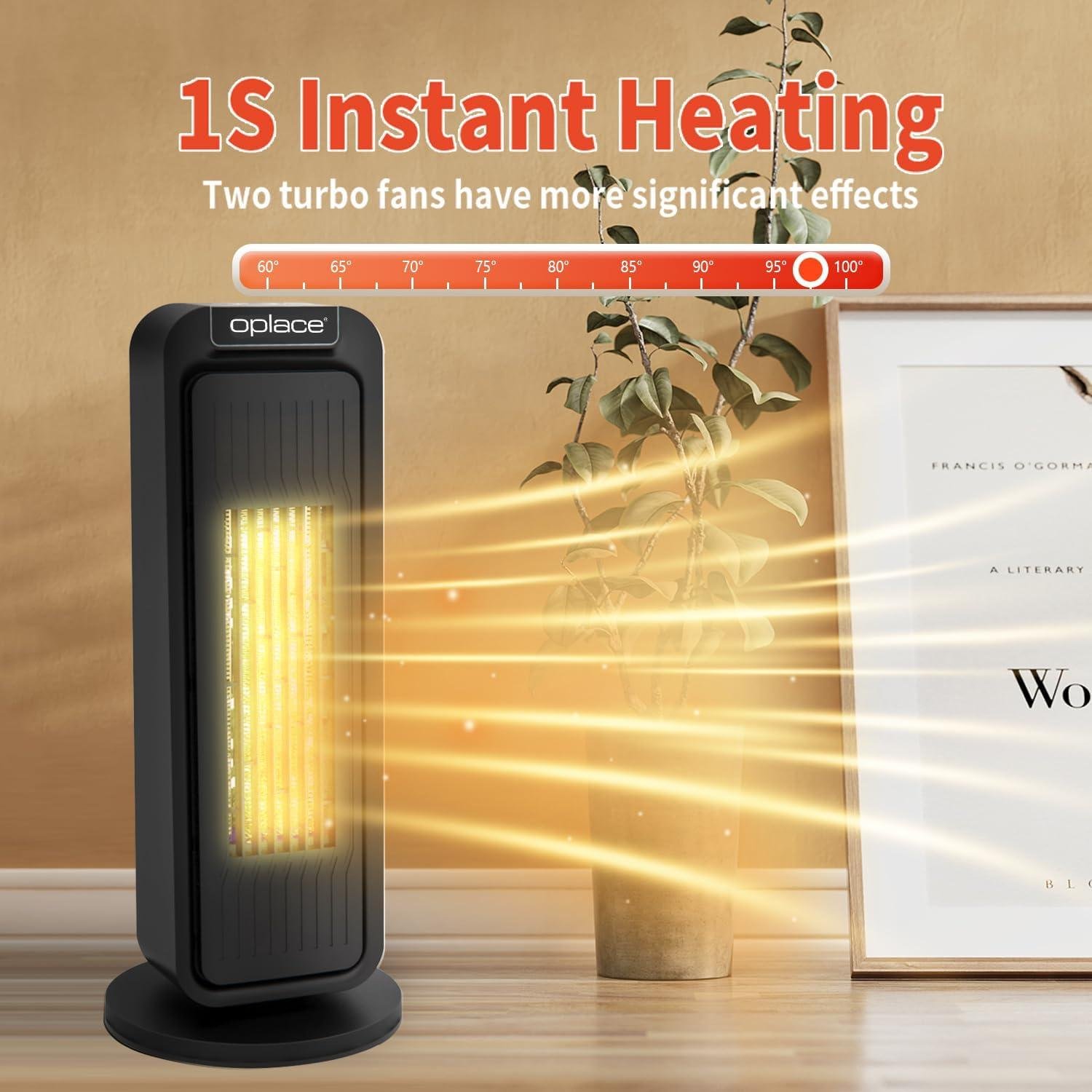 Stay Cozy Together: Our 1500W Tower Space Heater Features Fast Heating & safety!