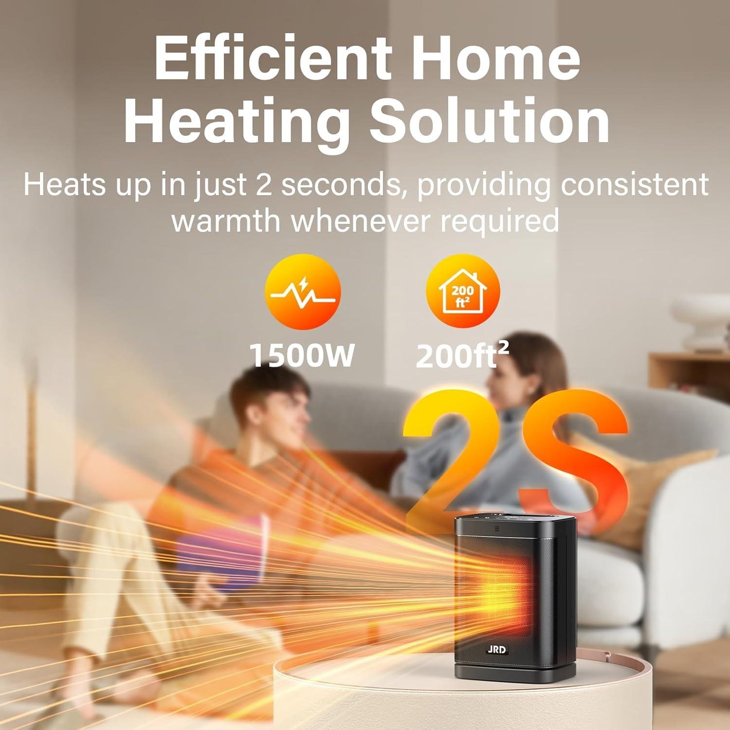 Stay Cozy with Our JRD Space Heater: Remote, Timer & Safety!