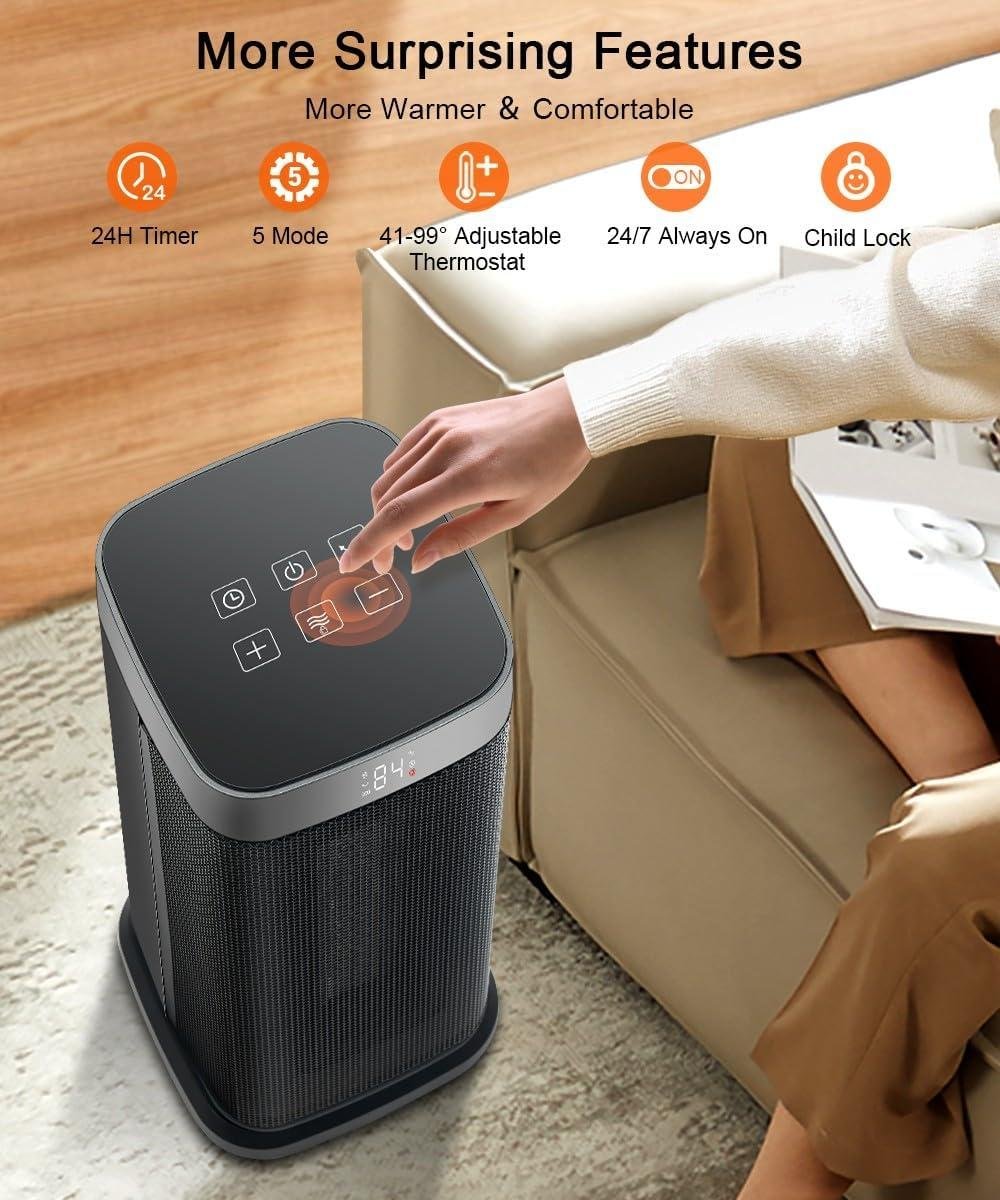 Stay Cozy with our Sunnote 1500W Space Heater: Fast, Safe & Remote-Controlled!