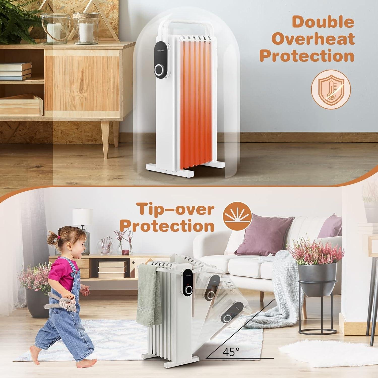 stay Cozy This Winter: Our GOFLAME 1500W Heater with Safety & Convenience!