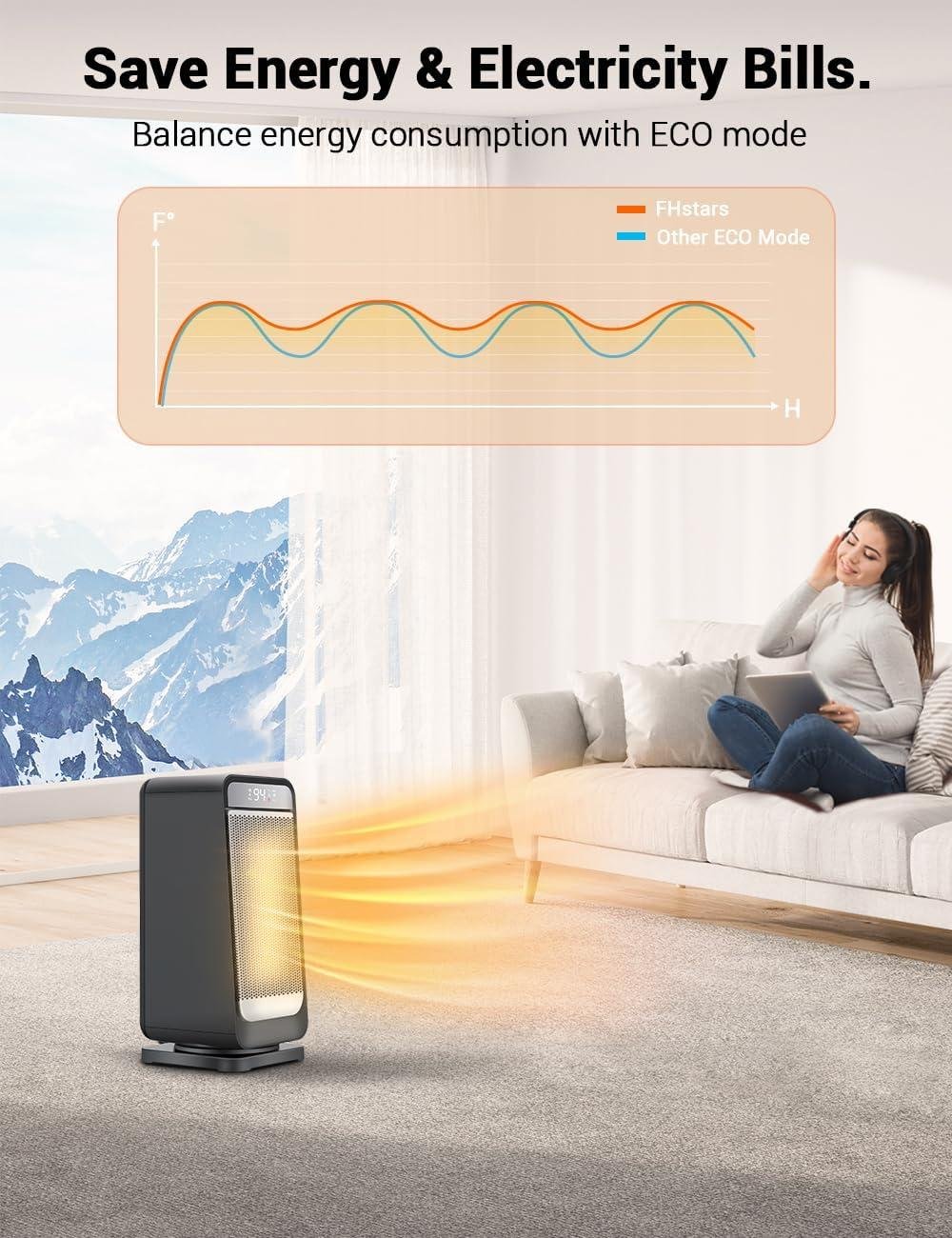stay Cozy Together: Our FHstars 1500W Space Heater for Every Room!