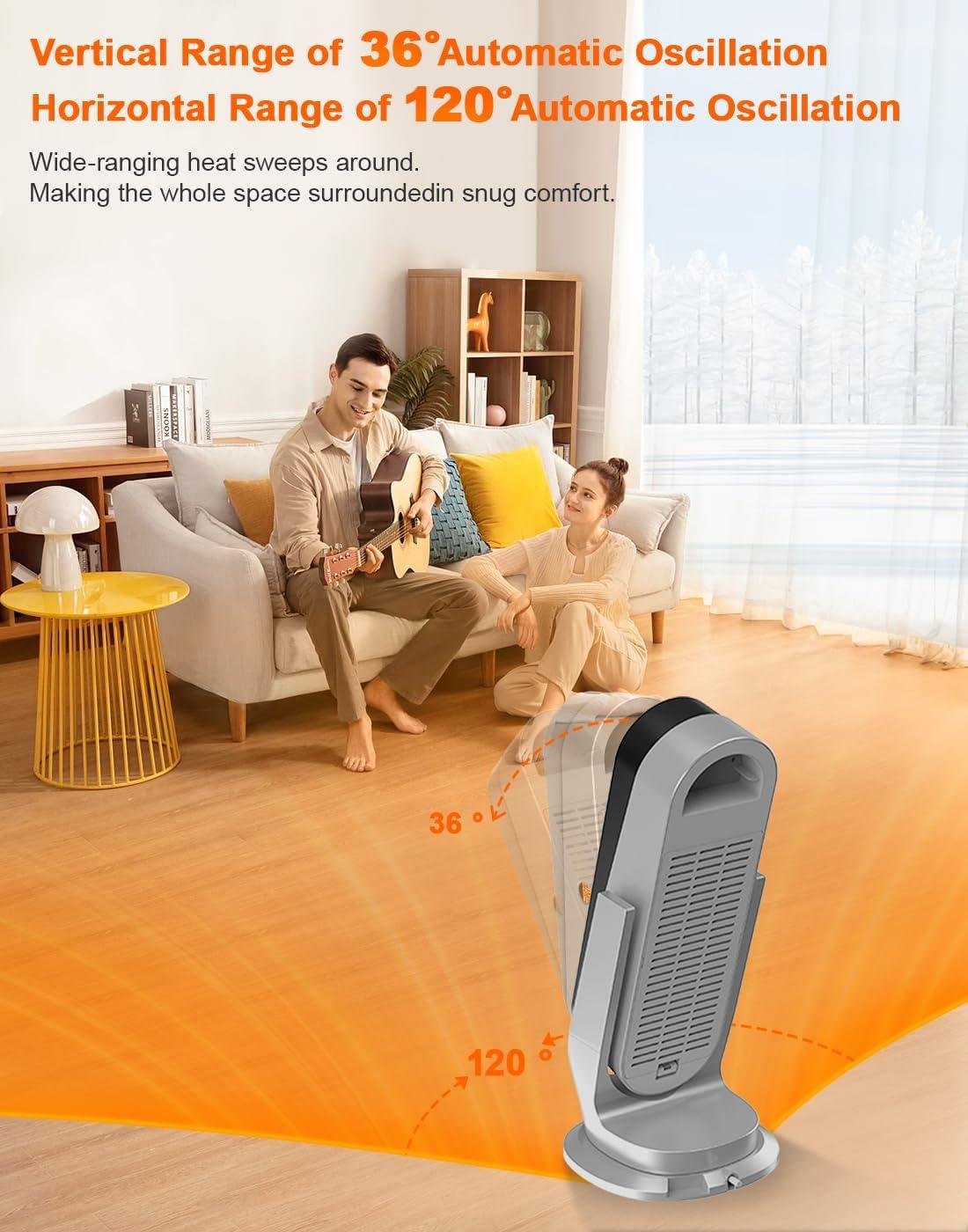 Stay Cozy with MORFY's 1500W heater: Fast Heat, Remote & Quiet!