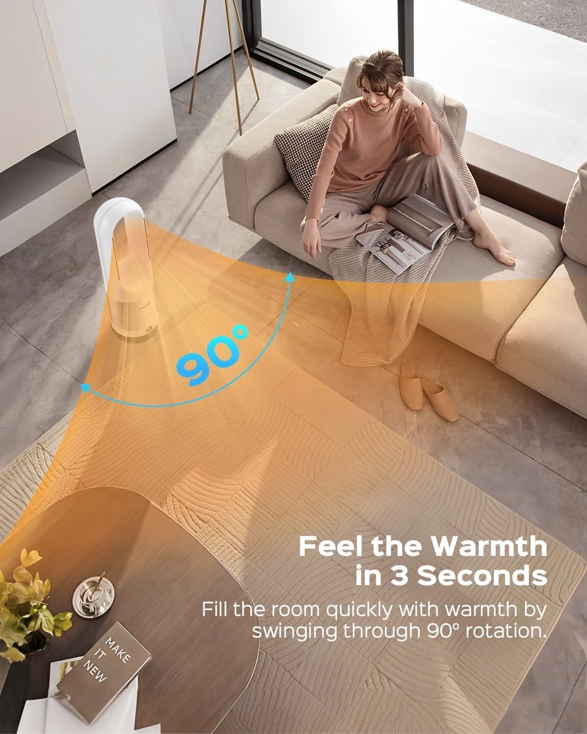 Stay cozy Year-Round: Our 2-in-1 Rapid Heating Space Heater
