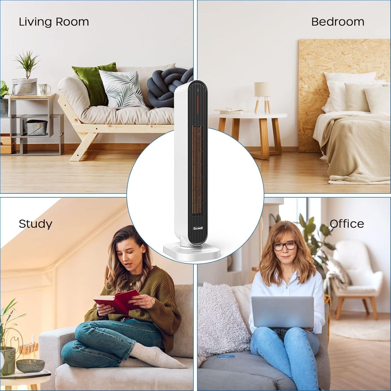 Stay Cozy with Our ECOWELL Space Heater: Fast, Quiet, and Safe Heating!