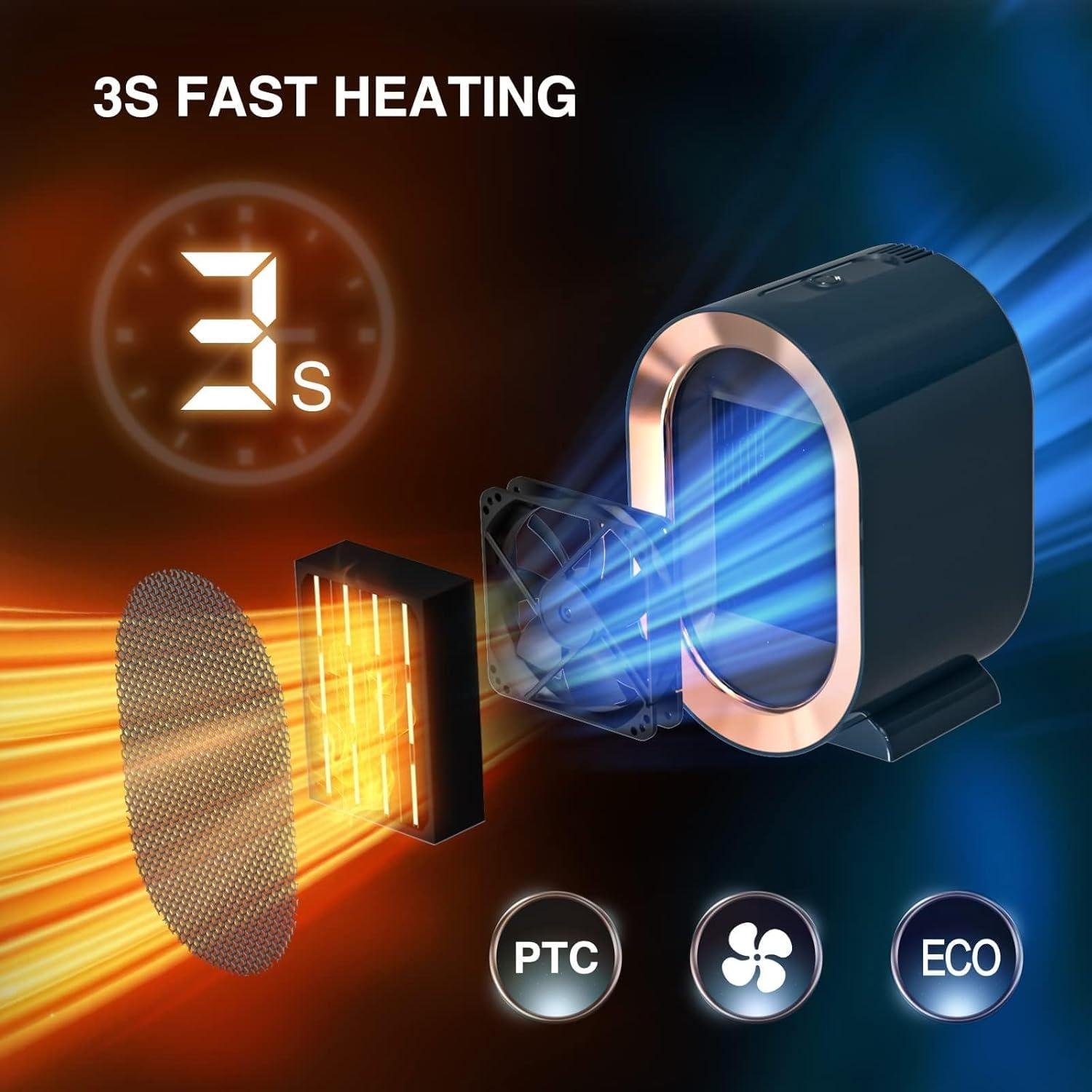 Stay Cozy Together: Our Portable Electric Space Heater for Fast, Safe Warmth!