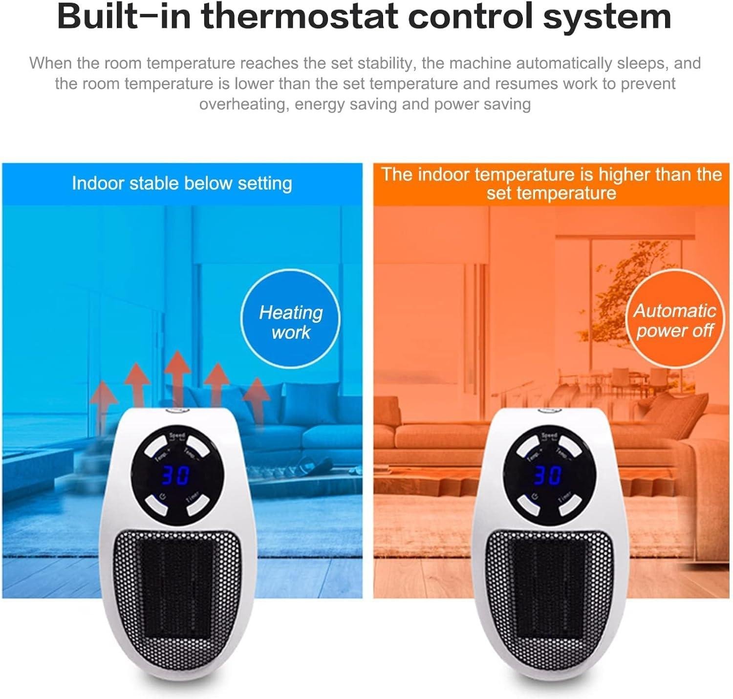 Stay Cozy with Our 500W Plug-in heater: Fast, Smart & Easy!