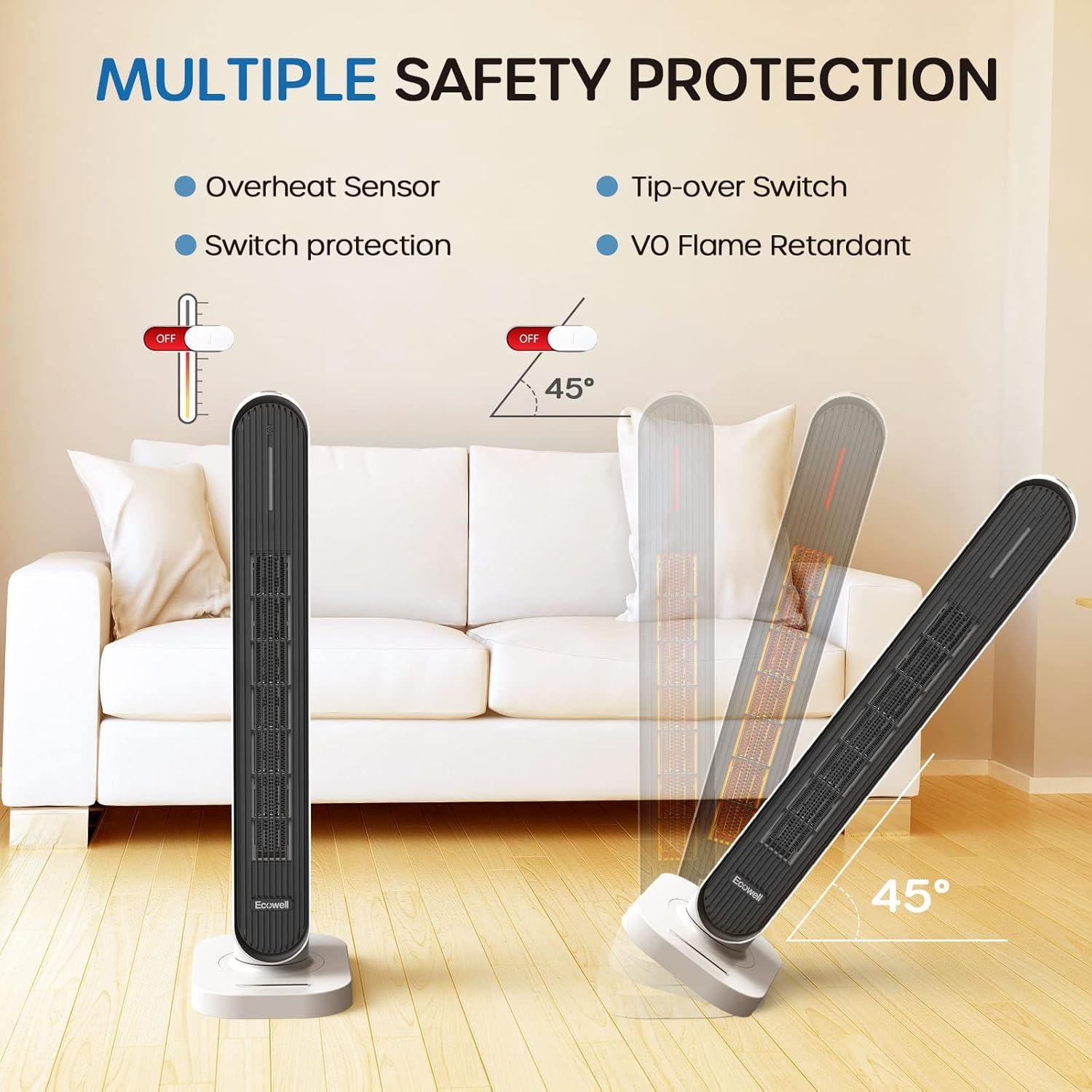 Stay Cozy with Our ECOWELL space Heater: Fast, Quiet, and Safe Heating!