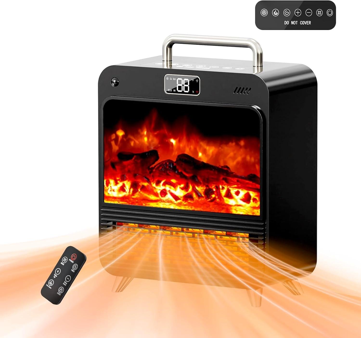 Cozy Up with Our 3-in-1 Electric Fireplace Heater: Warmth,Style & Convenience!