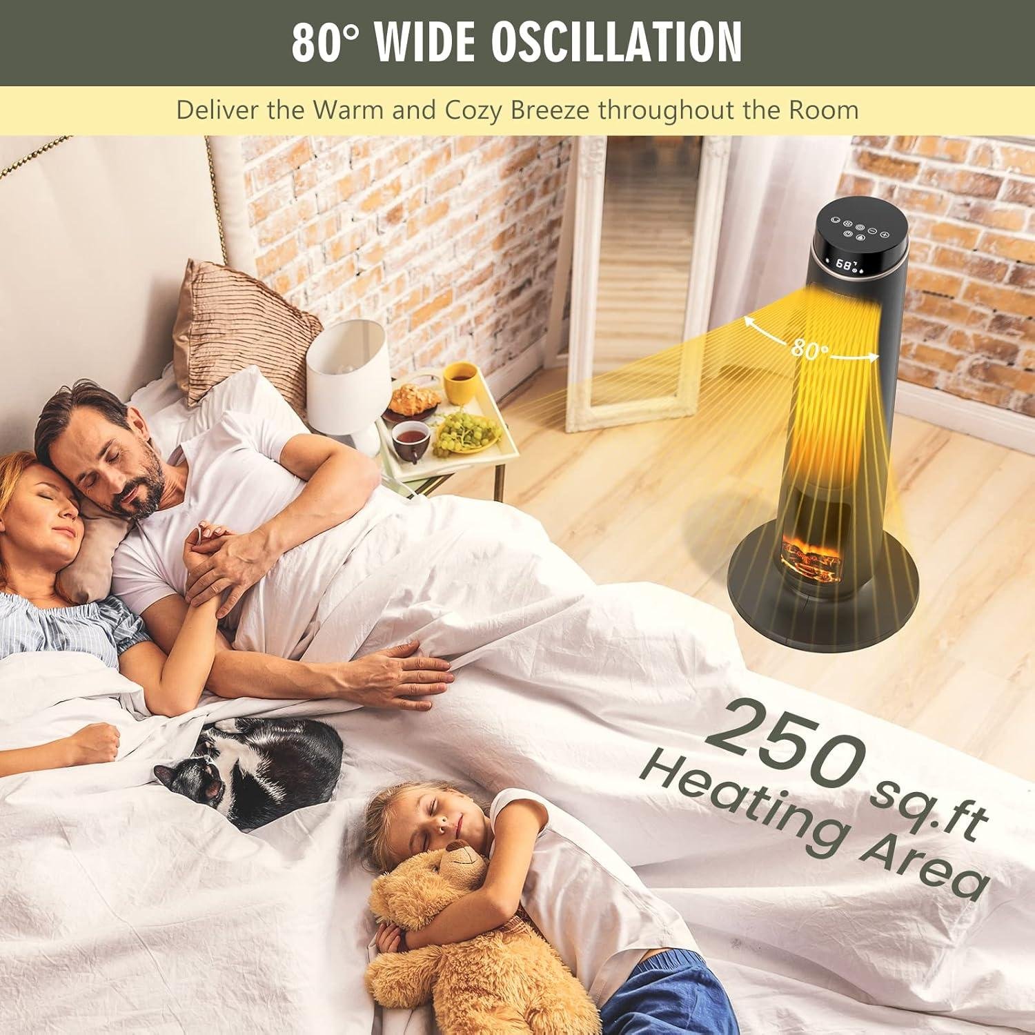 Stay Cozy Together: Our 1500W COSTWAY Heater with Remote & 3D Flame!