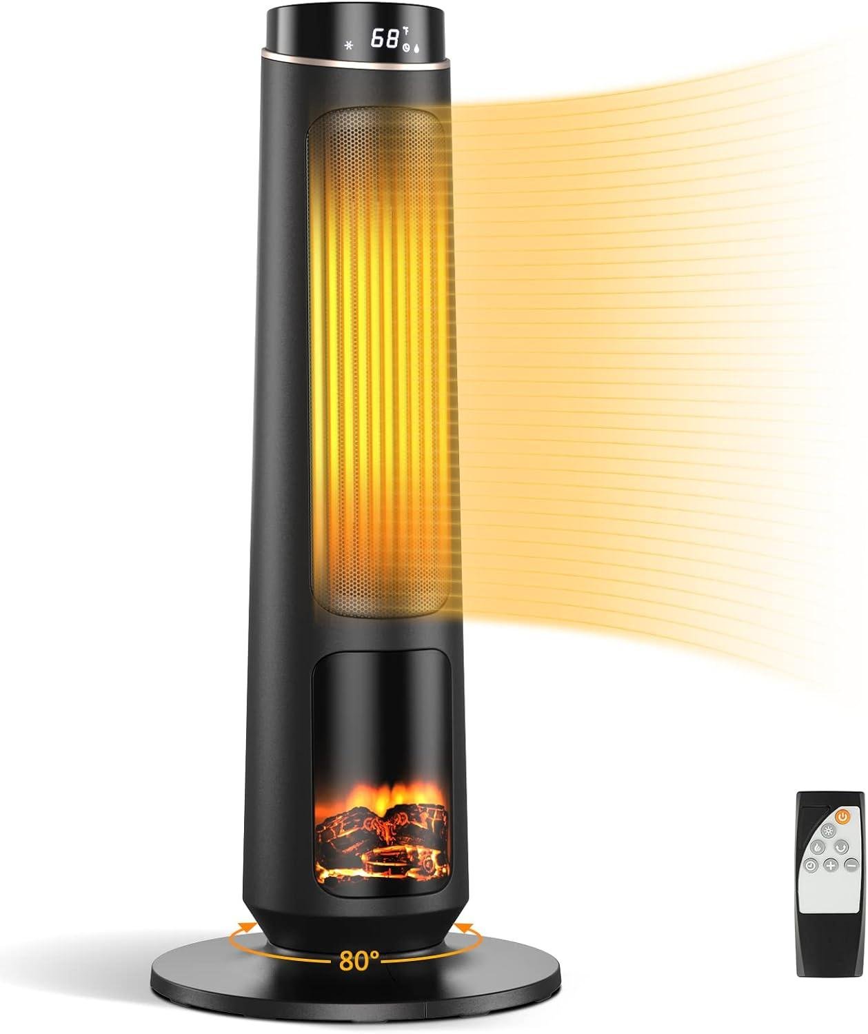 Stay Cozy Together: Our 1500W COSTWAY Heater with Remote & 3D Flame!
