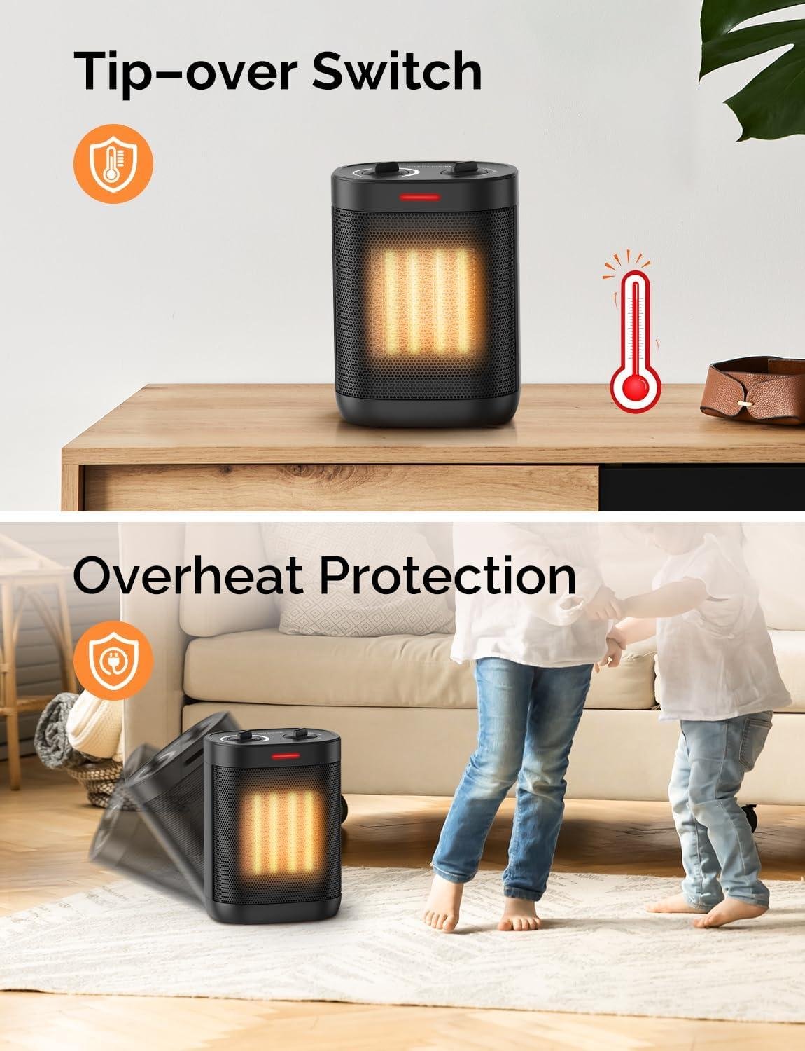 Stay Cozy with Our 1500W Portable Space Heater: Safe, Compact & Efficient!