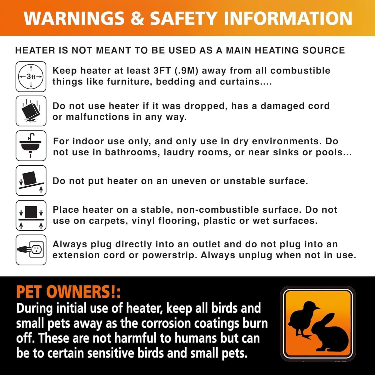 Stay Cozy with Our EZ-HEAT 1,500W Quartz Heater: Safe, Stylish, and Efficient!