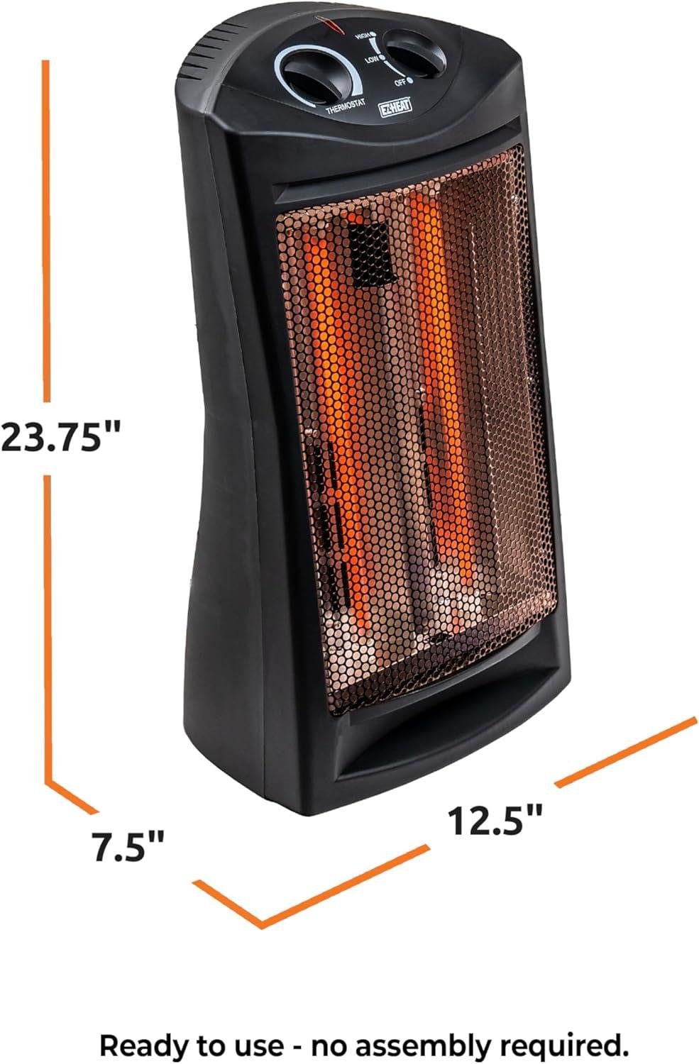 Stay Cozy with Our EZ-HEAT 1,500W quartz heater: Safe, Stylish, and Efficient!
