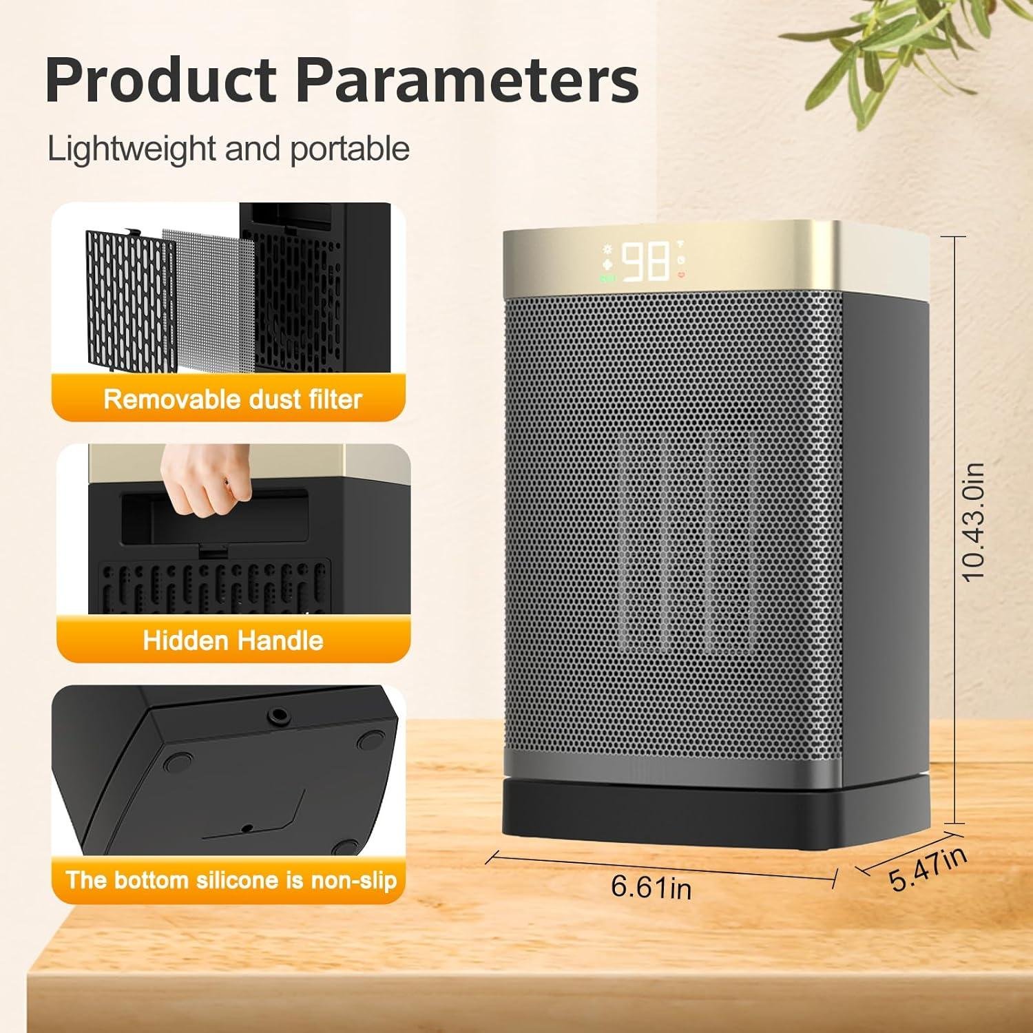 Stay Cozy Together: Our AIDENOEY Space Heater Delivers Safe, quiet Warmth!