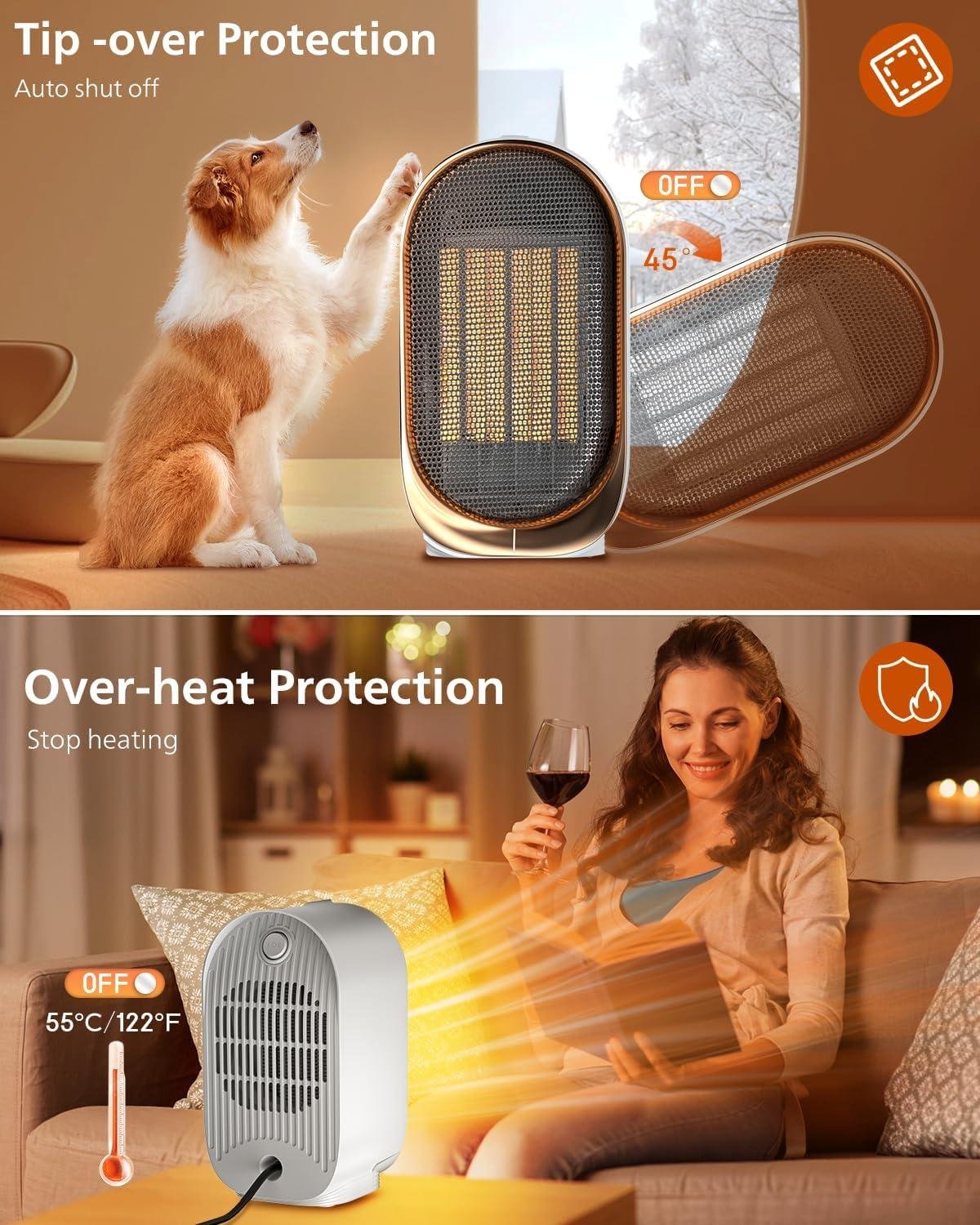 Stay Cozy With Our QQT Mini Space Heater: Safe, Stylish, and Efficient!