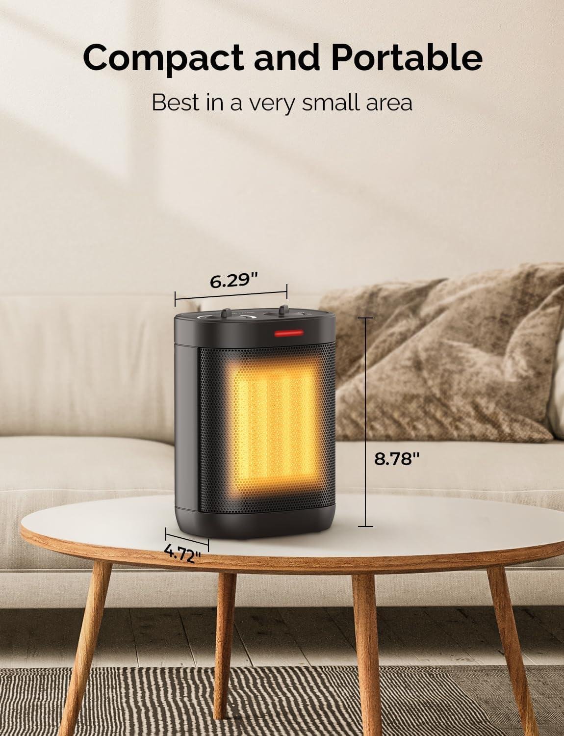 Stay Cozy with Our 1500W Portable Space Heater: Safe, Compact & Efficient!