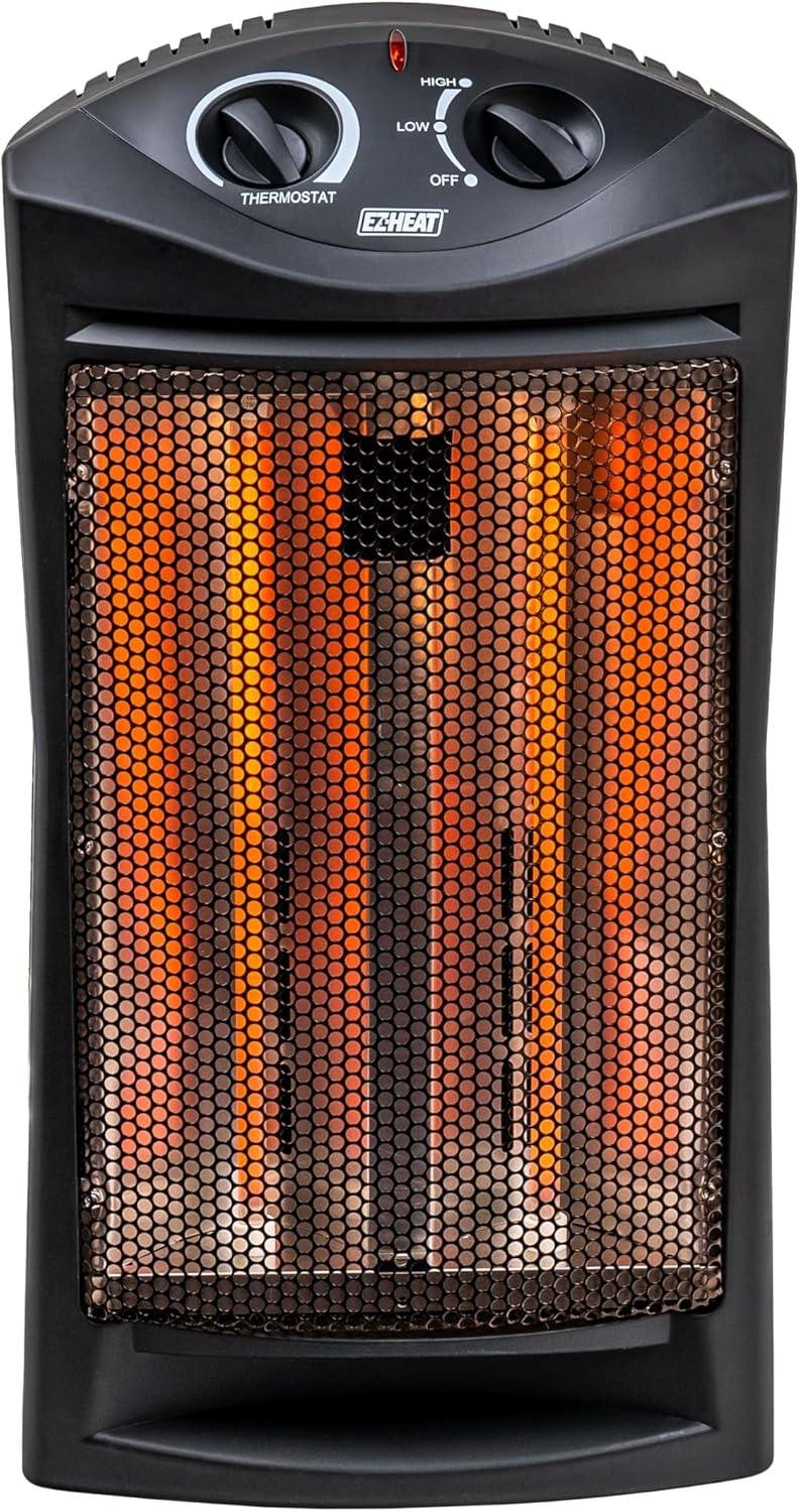 Stay Cozy with Our EZ-HEAT 1,500W Quartz Heater: Safe, Stylish, and Efficient!