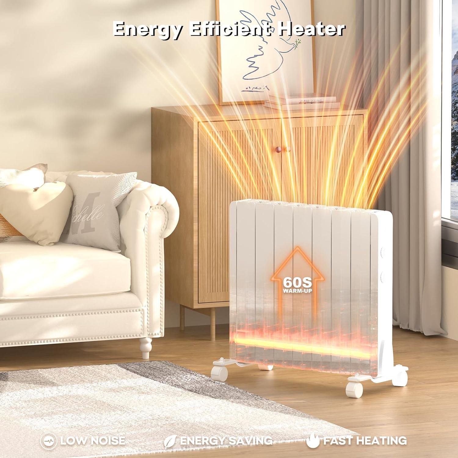 stay Cozy with Our 1500W Electric panel Heater: Safe, Stylish & Portable!