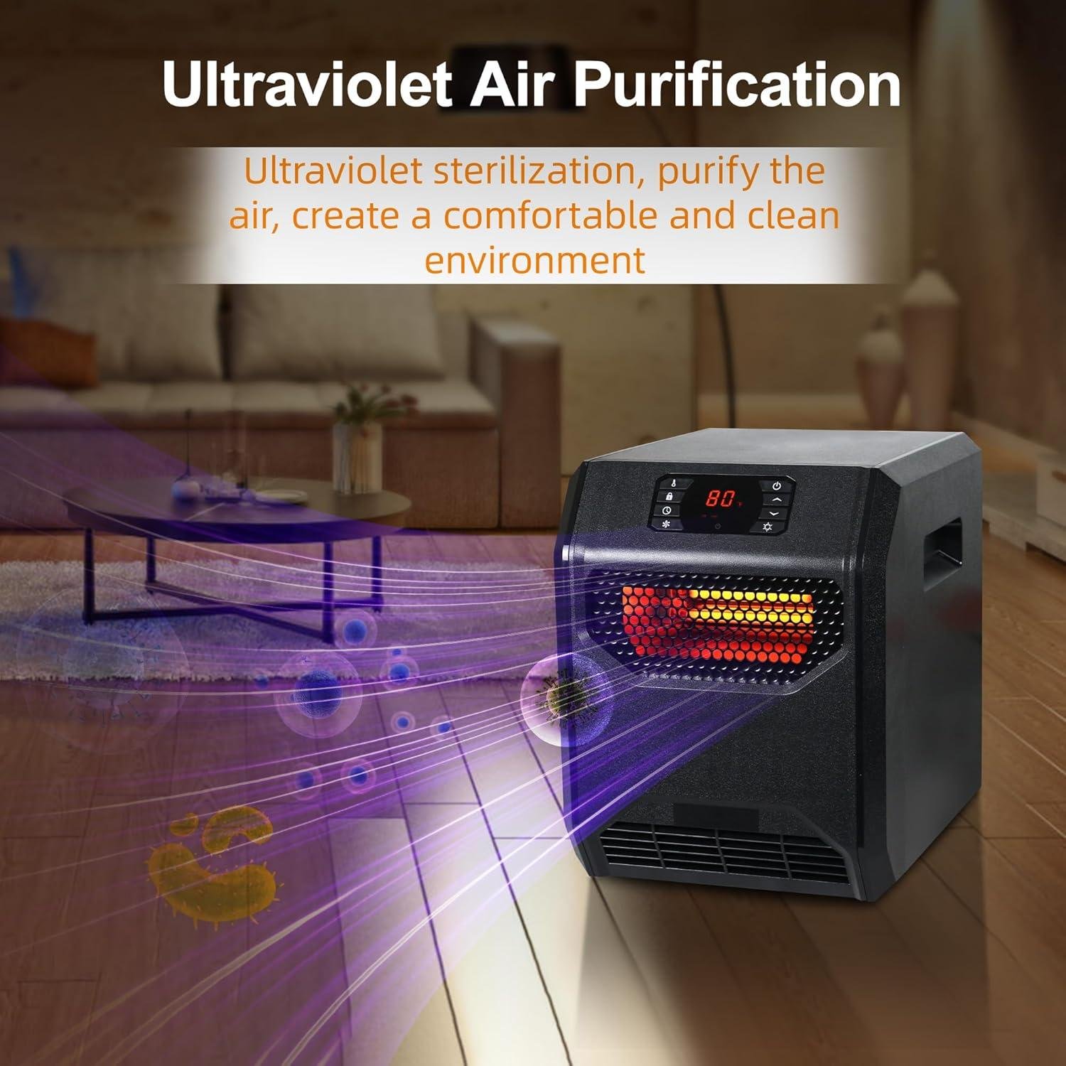 Stay Cozy with Our 1500W Infrared Space Heater & Air Purifier!